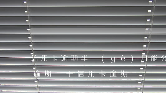 信用卡逾期半個(gè)月能分期么(分期卡逾期屬于信用卡逾期嗎)