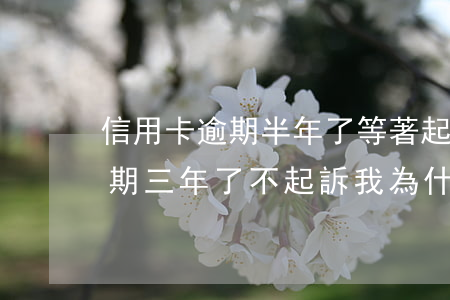 信用卡逾期半年了等著起訴吧-我信用卡逾期三年了不起訴我為什么