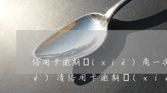 信用卡逾期協(xié)商一次性結(jié)清(信用卡逾期協(xié)商一次性結(jié)清減免)