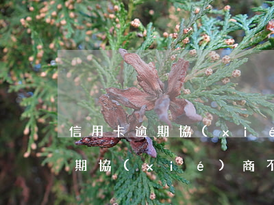 信用卡逾期協(xié)商不同意(信用卡逾期協(xié)商不同意會(huì)上門不)