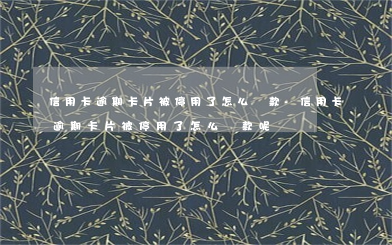 信用卡逾期卡片被停用了怎么還款-信用卡逾期卡片被停用了怎么還款呢