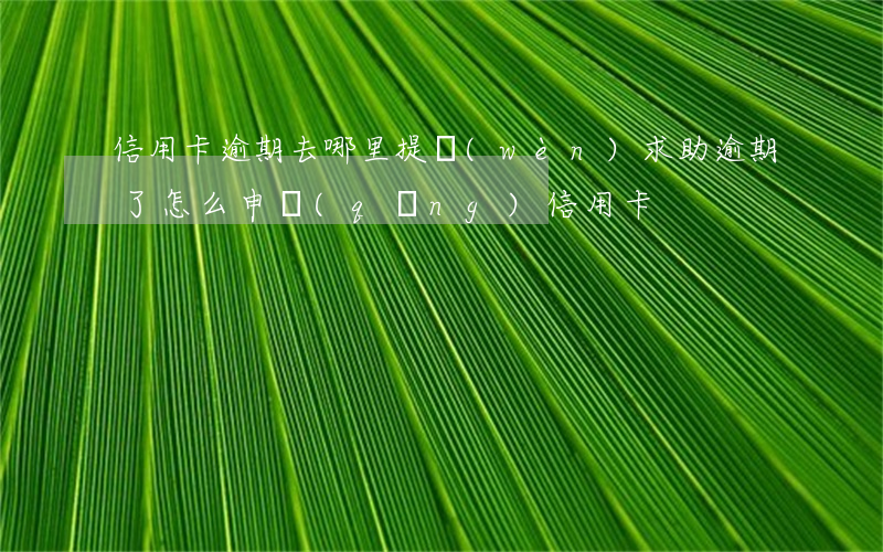 信用卡逾期去哪里提問(wèn)求助(逾期了怎么申請(qǐng)信用卡)