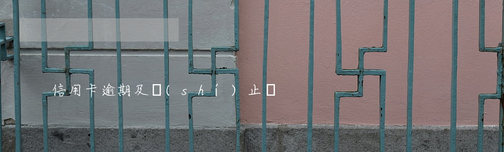 信用卡逾期及時(shí)止損