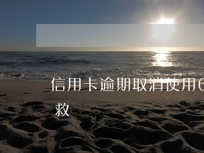 信用卡逾期取消使用6(信用卡逾期6个月补救)