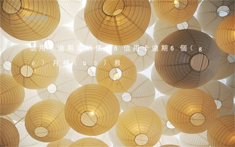 信用卡逾期取消使用6(信用卡逾期6個(gè)月補(bǔ)救)