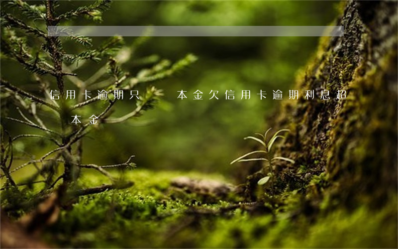 信用卡逾期只會還本金(欠信用卡逾期利息超過本金)