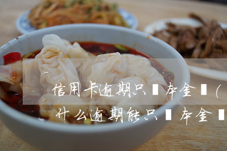 信用卡逾期只還本金應(yīng)該注意什么(逾期能只還本金嗎)