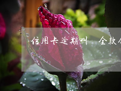信用卡逾期叫還全款合法嗎