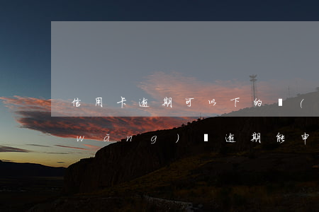 信用卡逾期可以下的網(wǎng)貸(網(wǎng)貸逾期能申請哪個信用卡)