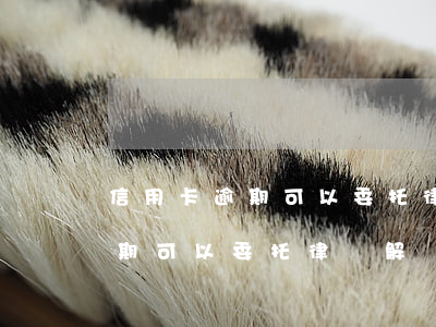 信用卡逾期可以委托律師解決嗎-信用卡逾期可以委托律師解決嗎多少錢