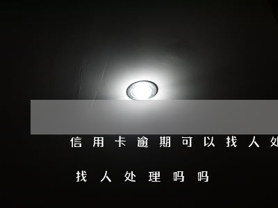 信用卡逾期可以找人处理吗(信用卡逾期可以找人处理吗吗)