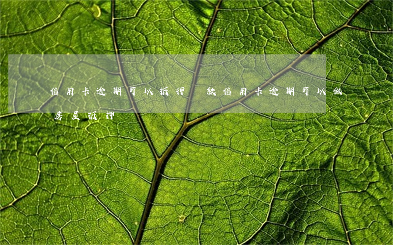 信用卡逾期可以抵押貸款(信用卡逾期可以做房屋抵押嗎)