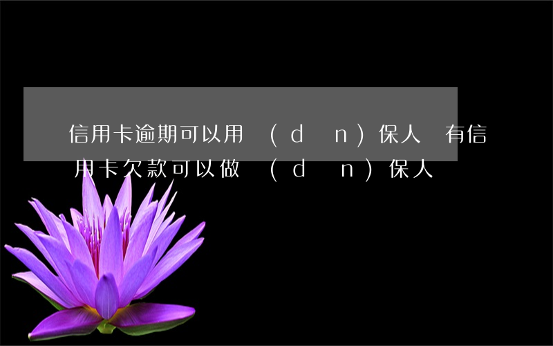 信用卡逾期可以用擔(dān)保人嗎(有信用卡欠款可以做擔(dān)保人嗎)