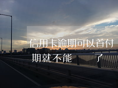 信用卡逾期可以首付買車么(是不是信用卡逾期就不能買車了)