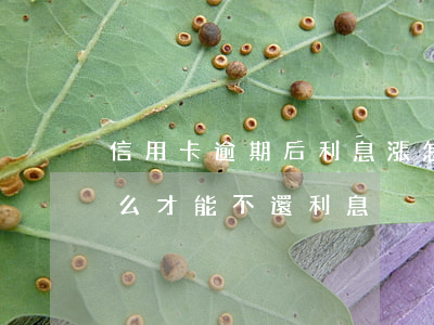 信用卡逾期后利息漲怎么辦(還逾期信用卡怎么才能不還利息)