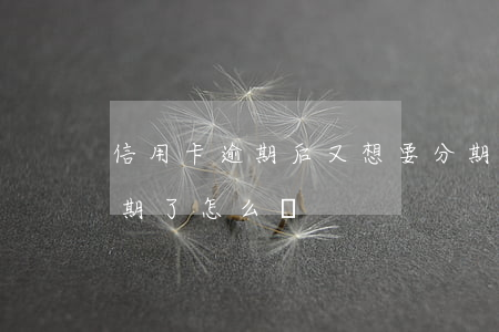 信用卡逾期后又想要分期怎么辦(分期還款逾期了怎么辦)