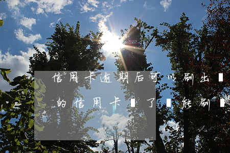 信用卡逾期后可以刷出來(lái)嗎(逾期的信用卡還了還能刷嗎)