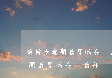 信用卡逾期后可以存錢后再還嗎-信用卡逾期后可以存錢后再還嗎