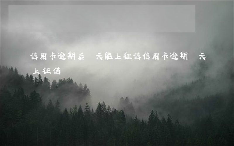 信用卡逾期后幾天能上征信(信用卡 逾期幾天上征信)