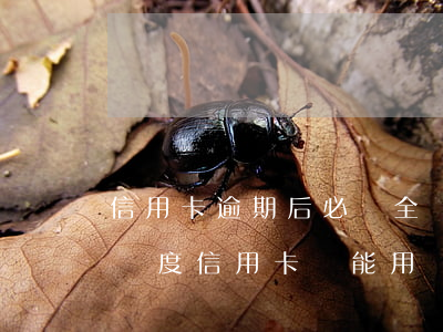 信用卡逾期后必須全額還嗎(逾期幾天還最低額度信用卡還能用嗎)