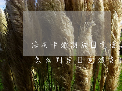 信用卡逾期后惡意透支怎么認(rèn)定(怎么判定惡意透支信用卡)