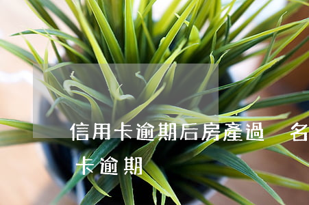 信用卡逾期后房產過戶(名下有一套房子信用卡逾期)