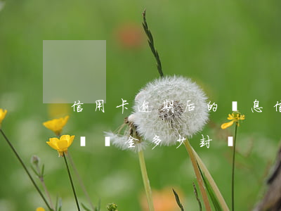 信用卡逾期后的罰息(信用卡逾期后的罰息和違約金多少封頂)