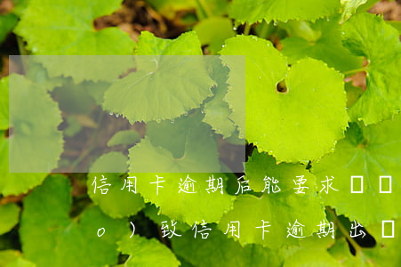 信用卡逾期后能要求償還嗎(因服刑導(dǎo)致信用卡逾期出來無法還)