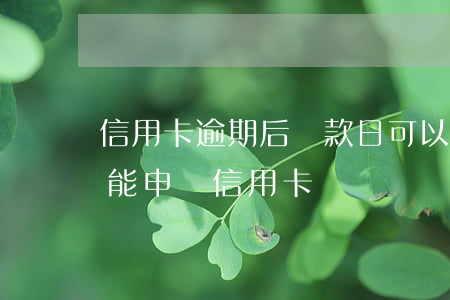 信用卡逾期后還款日可以延后嗎-逾期后還能申請信用卡嗎
