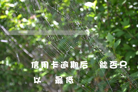 信用卡逾期后還能否只還最低-逾期之后可以還最低嗎