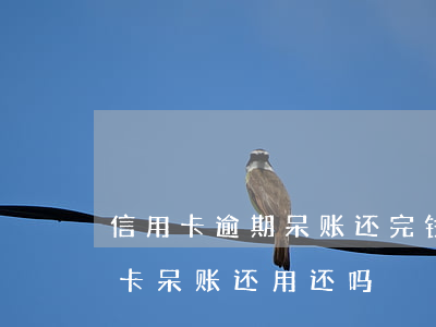 信用卡逾期呆账还完钱就可以了吗-欠信用卡呆账还用还吗