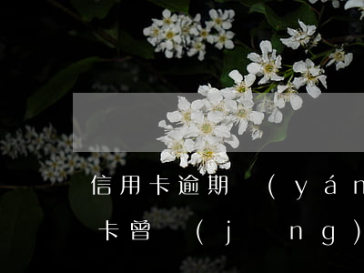 信用卡逾期嚴(yán)重為什么沒事(信用卡 曾經(jīng)有逾期 影響)