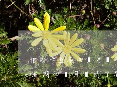 信用卡逾期四個月還清了怎么解凍-信用卡逾期四個月還清了怎么解凍呢