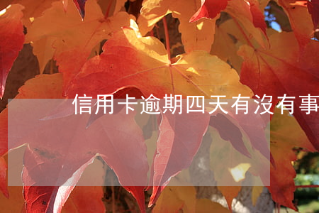 信用卡逾期四天有沒有事