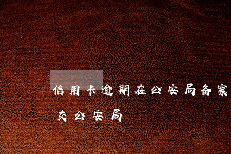 信用卡逾期在公安局备案(信用卡逾期案件移交公安局)