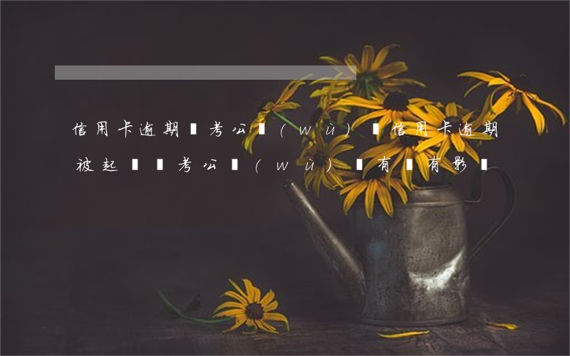 信用卡逾期報考公務(wù)員(信用卡逾期被起訴對考公務(wù)員有沒有影響)