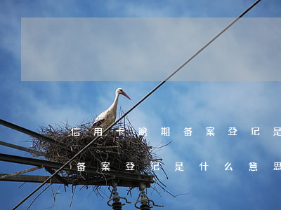 信用卡逾期备案登记是什么意思(信用卡逾期备案登记是什么意思呀)