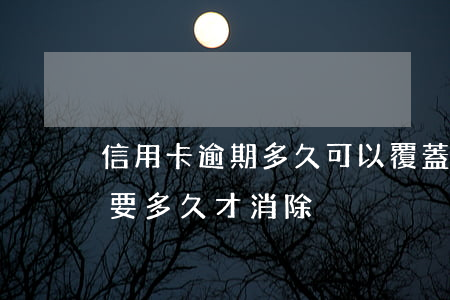 信用卡逾期多久可以覆蓋記錄(逾期信用記錄要多久才消除)
