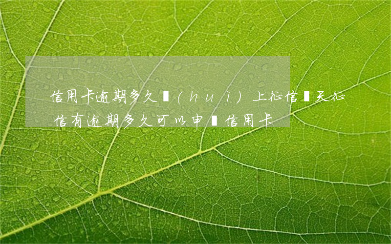 信用卡逾期多久會(huì)上征信幾天(征信有逾期多久可以申請信用卡)