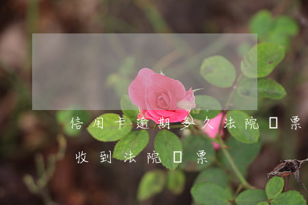 信用卡逾期多久法院傳票(幾個月不還信用卡收到法院傳票)
