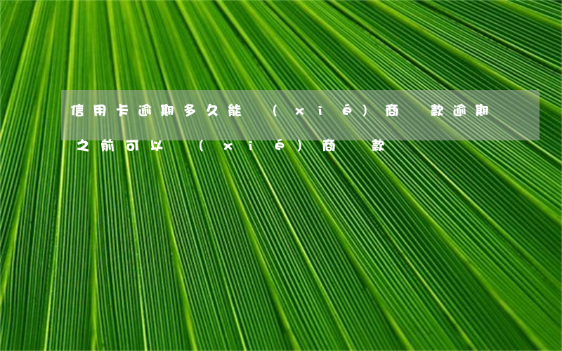 信用卡逾期多久能協(xié)商還款(逾期之前可以協(xié)商還款嗎)