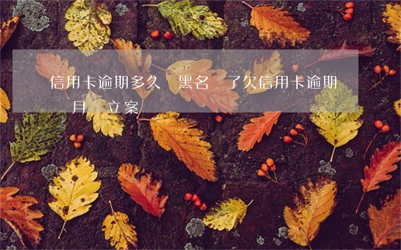 信用卡逾期多久變黑名單了 欠信用卡逾期幾個月會立案
