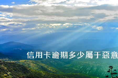 信用卡逾期多少屬于惡意