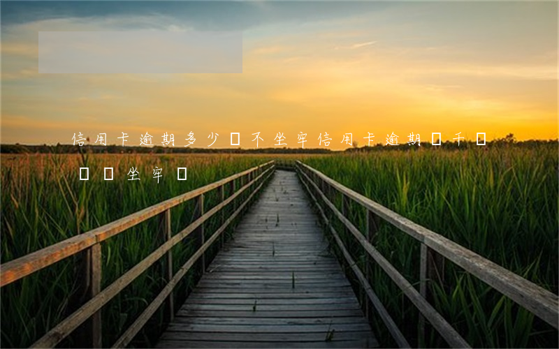 信用卡逾期多少錢不坐牢(信用卡逾期幾千塊錢會坐牢嗎)