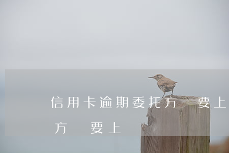 信用卡逾期委托方說要上門(信用卡逾期委托方說要上門)