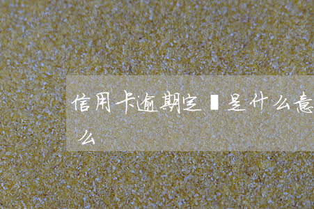 信用卡逾期定義是什么意思(逾期的定義是什么)