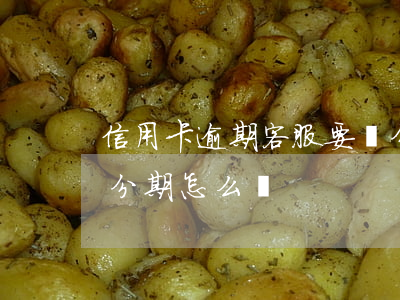信用卡逾期客服要辦分期(信用卡逾期辦不了分期怎么辦)