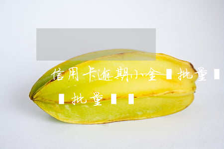 信用卡逾期小金額批量訴訟(信用卡逾期小金額批量訴訟)