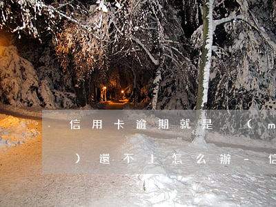信用卡逾期就是沒(méi)錢(qián)還不上怎么辦-信用卡逾期就是沒(méi)錢(qián)還不上怎么辦呢