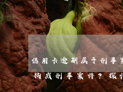 信用卡逾期属于刑事案件嘛，信用卡逾期是否构成刑事案件？探讨其法律责任